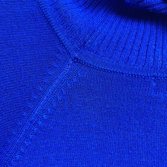 Cache XS turtleneck top blue knit button sleeve - Picture 4 of 5